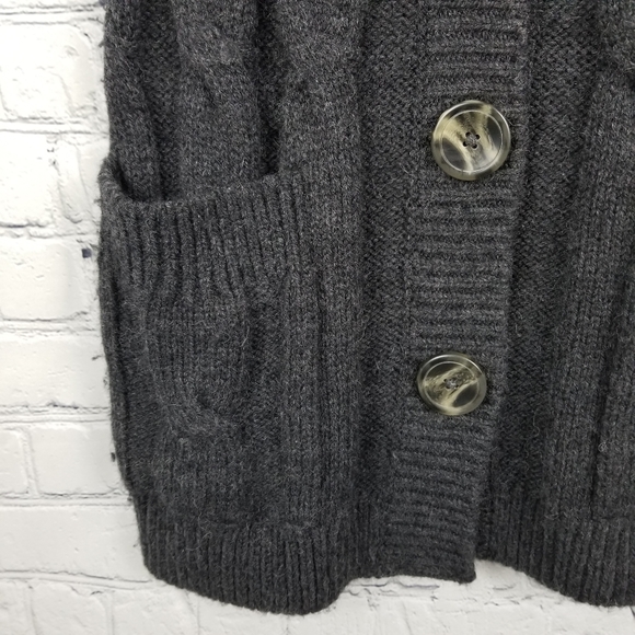 VINCE | alpaca/wool button short sleeve sweater - Picture 4 of 10